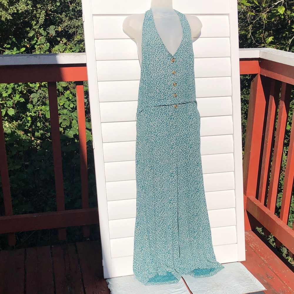 American Eagle Outfitters Green Halter Jumpsuit - Picture 2 of 10